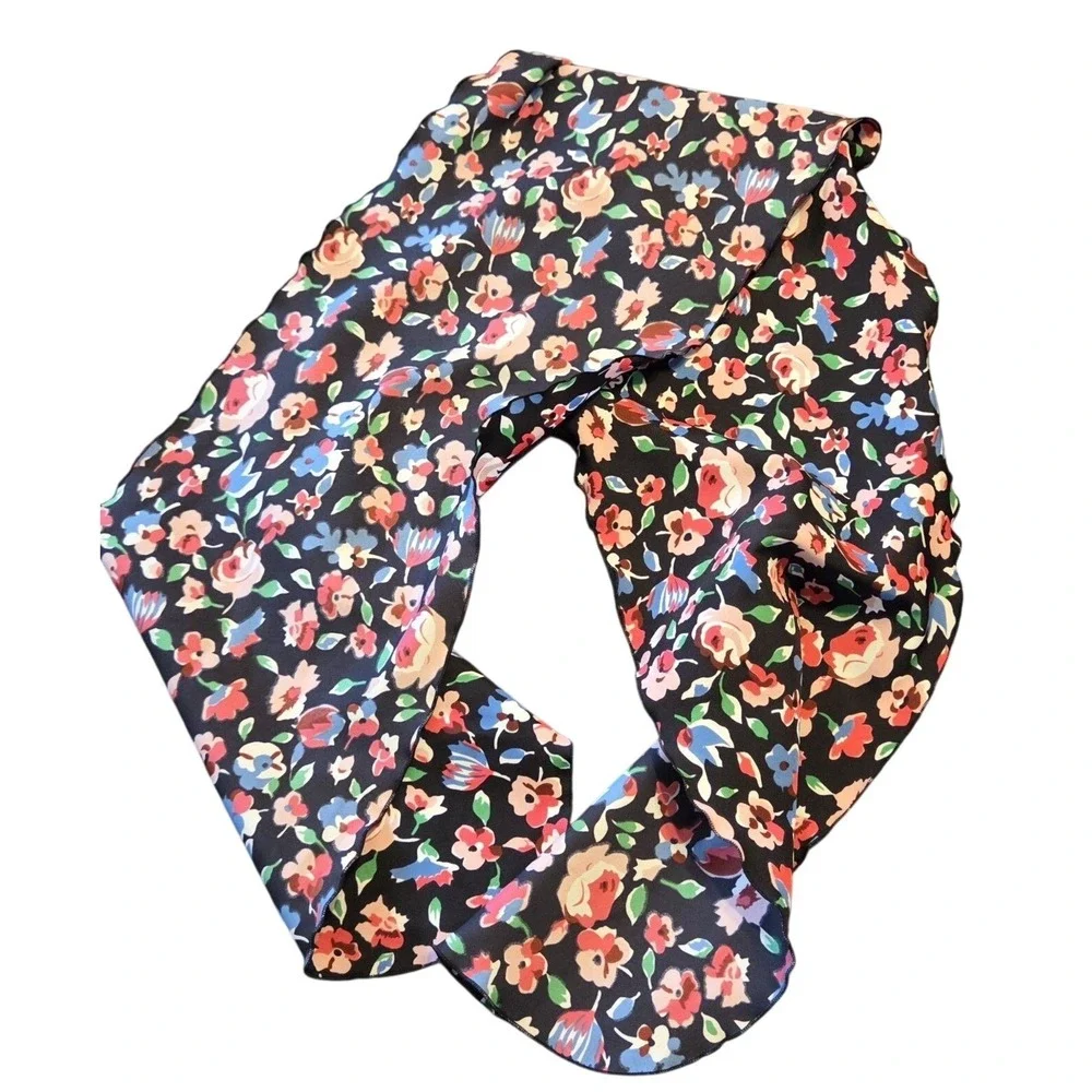 Floral Scarf Womens OS Black Ditsy Flower‎ Print Lightweight Silky Wrap